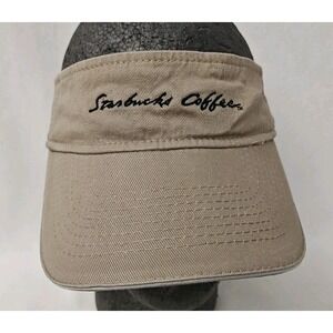 Starbucks Employee Beige Tan Visor Hat O/S Adjustable Staff  Summer Squad
